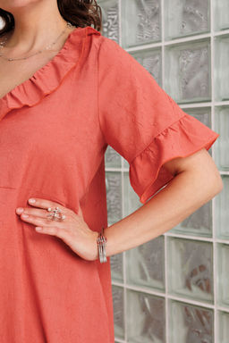 Платье BegiModa 1066 коралл  фото 3