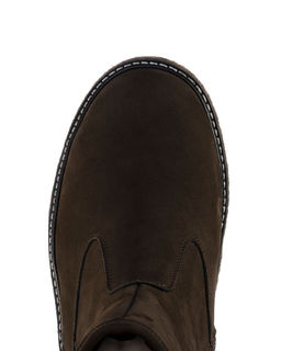 Полусапоги мужские на войлочной подошве, Коричневые. Нубук. Молния.