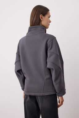 Antrasit Fermuarl? Dikis Detayl? Dik Yaka Bomber Orme Sweatshirt TWOAW26SW00037
