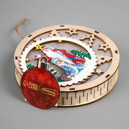 Подвеска световая Дед Мороз и Снегурочка, 153 см, 6 LED, от батареек АААx2, свечение тёплое белое - Luazon lighting фото 4