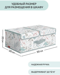 Короб стеллажный 2-х секционный, 50*30*20 см, BOTANIC, шт - Valiant фото 14
