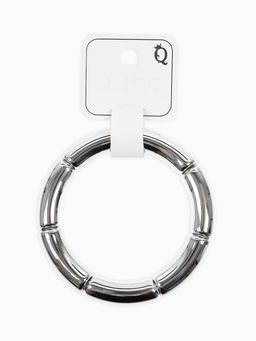 Браслет пластик на резинке "Стиль" гладкий, цвет серебро