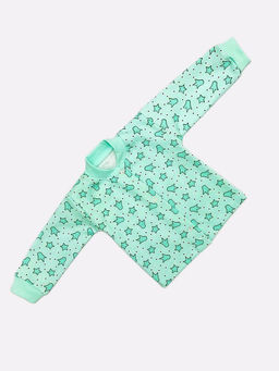 Кофта футер с длинным рукавом, арт.C-KF121-ITn, бол. размеры, корона мятный