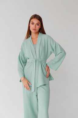 9363 Костюм из кимоно и брюк-палаццо в цвете мята - Martichelli фото 14