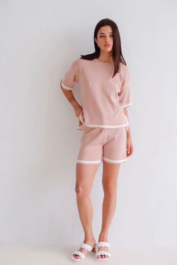 13110 Костюм летний бежевый с контрастной отделкой - Martichelli фото 4