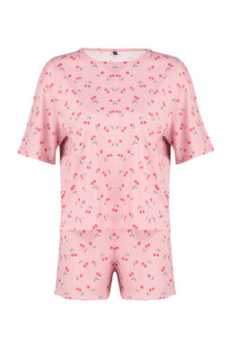 Trendyolmilla Cok Renkli Pamuklu Kiraz Desenli Sortlu Orme Pijama Tak?m? THMSS24PT00283  фото 7