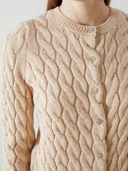 Bisiklet Yaka Kendinden Desenli Kad?n Triko H?rka