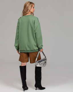 Эффектный свитшот с рюшами Футер 3-х нитка / Атлас-гофре / Органза - Sahar art lab фото 22