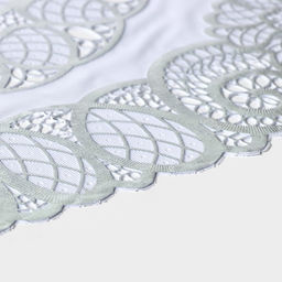 Салфетки сервировочные на стол Доляна «Листья», ажурные, 46×30 см, 4 шт., ПВХ, серебряные