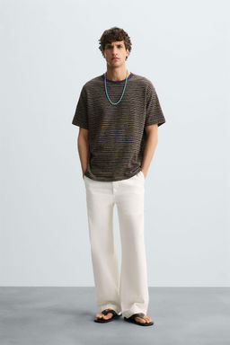 STRIPED JACQUARD T-SHIRT - Zara фото 8