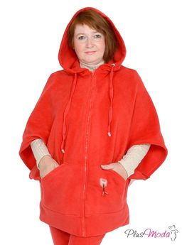 Толстовка-пончо Модель №954 размеры 44-84 - Plusmoda фото 2