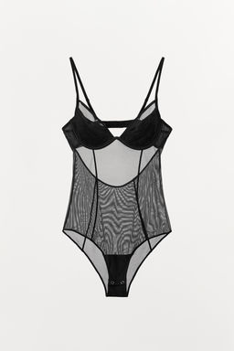 SEMI-SHEER PLEATED BODYSUIT - Zara фото 6