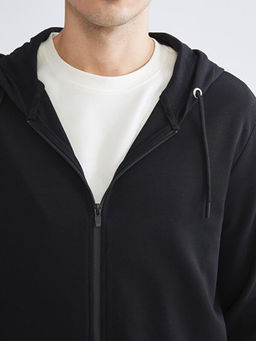 Kap??onlu Erkek Fermuarl? Sweatshirt