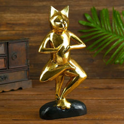 Сувенир «Кот йог», 15×7×35 см, дерево