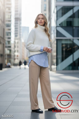 Свитер вязаный однотонный