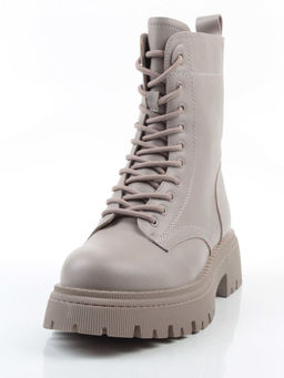 04-PAM439-2Z GRAY/BEIGE Ботинки зимние женские (натуральная кожа, 100% шерсть)