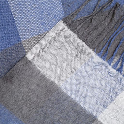 Плед Пикник 140х200 см, белый-синий-серый, хлопок 20%, пан 40%, полиэстер 40% - Влади фото 3