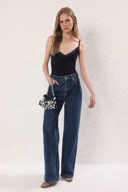 Trendyolmilla Siyah Duz V Yaka Kolsuz Orme Sandy Body TPRSS25BD00016 фото 3