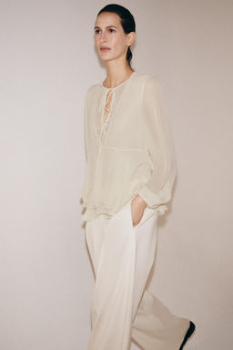BLUSA VOLANTES ZW COLLECTION / Crudo - Zara фото 14