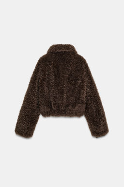 LONG FAUX SHEARLING JACKET - Zara фото 5