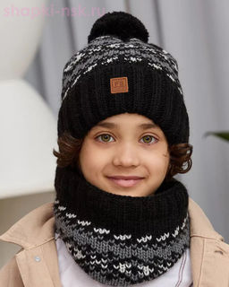 Q 176 D 176 Комплект флис (колпак+снуд) (54-56)