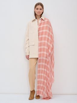 ХЛОПОК ВИСКОЗА Большой красивый двусторонний палантин с необычной выработкой