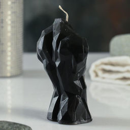 Фигурная свеча "Торс мужской хрусталь" черная, 11см