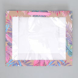 Пакет подарочный крафтовый с пластиковым окном, упаковка, Нежность, 31?26?11 см