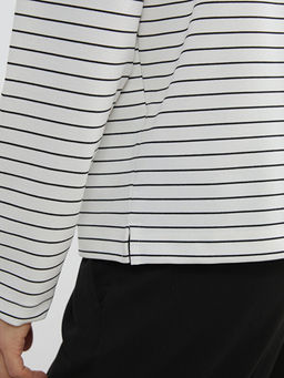 Bisiklet Yaka ?izgili Erkek Sweatshirt