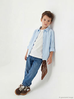 Beli Lastikli Erkek ?ocuk Jean Pantolon