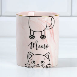 Стакан Meow, розовый, 8 х 9,5 см
