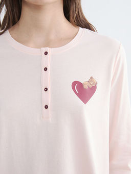 Kalp Bask?l? Hamile Pijama Tak?m