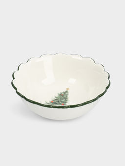 Салатник, 20х8 см, 1,2 л, керамика, зеленый, Лошадка у елки, Festival