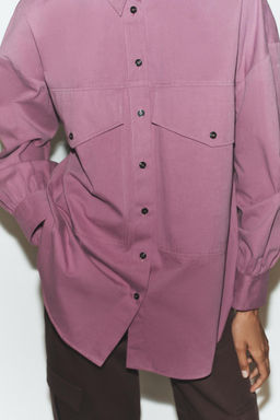 OVERSIZE HIGH-NECK SHIRT - Zara фото 5