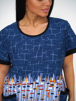 Костюм женский, цвет черный голубой