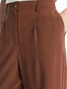 Keten Kar???ml? Kad?n Pileli Pantolon