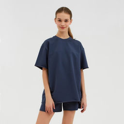 Костюм спортивный женский: футболка, шорты, MINAKU: Casual Collection, размер 48, графитовый