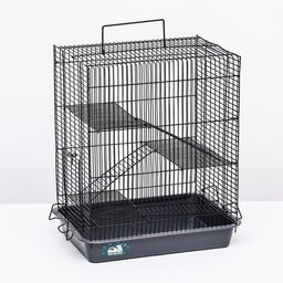 Клетка для грызунов Пижон №9, с 3-я этажами, без наполнения, 33 х 24 х 38 см, серая