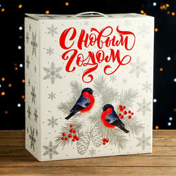 Подарочная коробка "Серебро" 28 х 14 х 33 см. Новый год