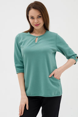 Кофта женская из коттон фита Анфиса мята макси