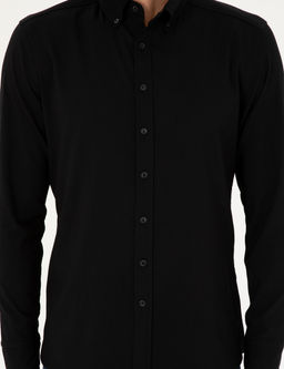 Siyah Slim Fit Uzun Kollu G_mlek