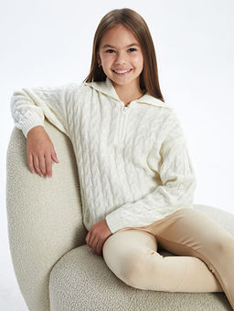 Polo Yaka K?z ?ocuk Triko Kazak - Waikiki фото 4