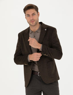 Kahverengi Ekstra Slim Fit Ceket