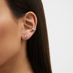 Серебряный кафф звезда с фианитами Isida