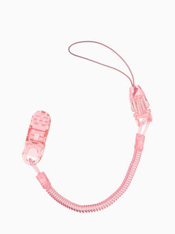 Держатель для соски - пустышки, пружинка, 2 шт., прозрачный, розовый, Крошка Я