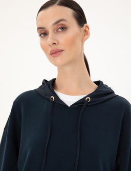 Lacivert Oversize Modal Kuma_ Sweatshirt - Pierre cardin фото 2