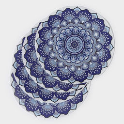 Набор салфеток сервировочных Доляна Силия, d=38 см, 4 шт, цвет синий