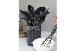 Набор кухонный JEWEL на подставке, 12 предметов, серый