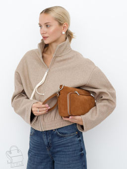 Сумка женская кожаная 8200PEF brown Polina&Eiterou  в Новосибирске