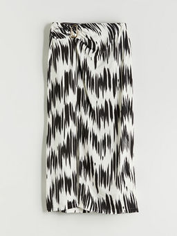 Beli Fermuarl? Desenli B?zg?l? Y?rtma?l? Etek